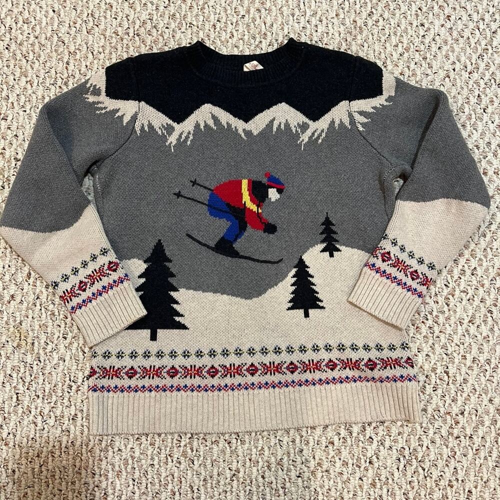 Hanna Andersson Gray and Black Crewneck Sweater